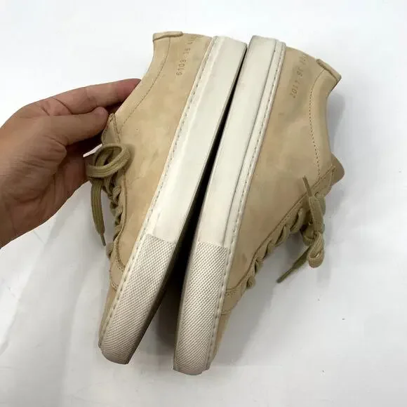 Common Projects EU 36 Woman Original Achilles Suede Sneaker Tan
